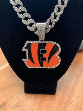 NFL Cincinnati Bengals Pendant Necklace with Rhinestones